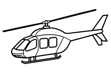 Black and white helicopter presents a clear view of aviation technology in simple style