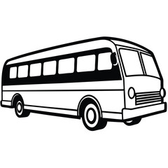 Black outline reveals an isolated bus with distinct windows and bold white panels