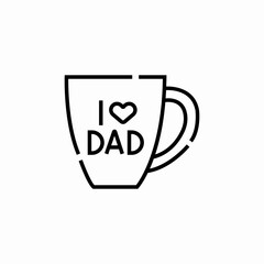 I love dad cup icon sign vector