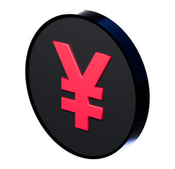 Obraz premium Dramatic pink Yen symbol on a dark coin showcasing global finance and investment opportunities, perfect for modern business and economic content, financial success