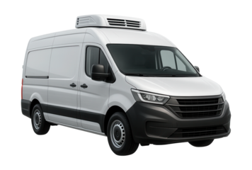 Refrigerated transport van featuring a modern design and wrap-around front bumper.