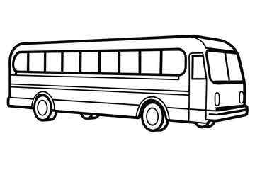 Long bus displayed with thick black lines showing basic vehicle features and form