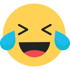 Laughing Face Emoji With Tears Of Joy On Transparent Background Digital Art