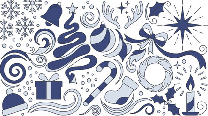 Celebrate the season with this festive holiday vector art, perfect for bringing classic Christmas cheer to any project with elegant winter holiday designs