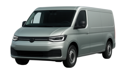 Utility van featuring a flat front design and hidden door handles.