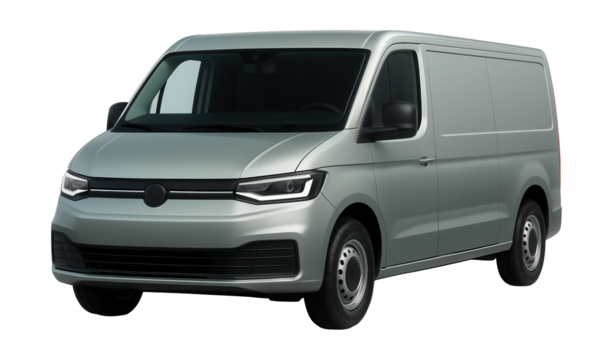 Utility van featuring a flat front design and hidden door handles. - Powered by Adobe
