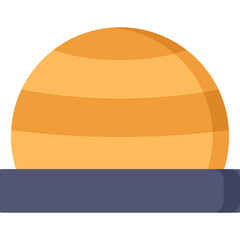 Isolated Graphic Representation of a Circular Object with Horizontal Stripes on a Rectangular Base Perfect for Graphic Design and Icons