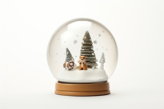 Puppet Christmas snowglobe christmas white background representation. - Powered by Adobe
