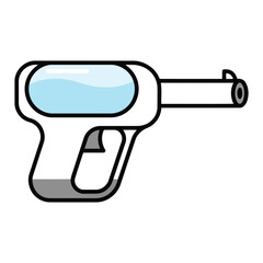 Cartoon water gun with blue reservoir