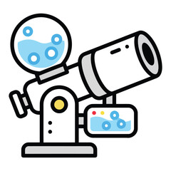 Science instrument with flask and screen