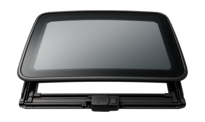 Frameless tilt-and-slide sunroof with electric operation.