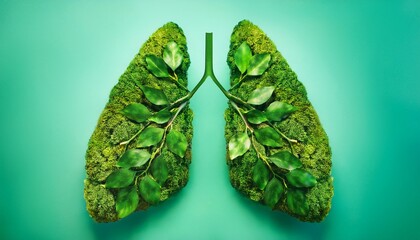 green lungs made of leaves an ecological symbol of clean air