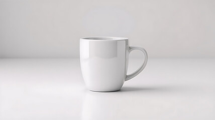 Minimal White Ceramic Coffee Mug on Clean Background