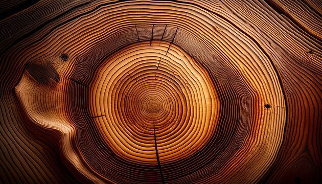 detailed tree ring texture with warm lighting n close up of natural growth rings
