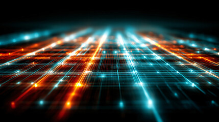 Abstract technology background with glowing lines representing data flow and connectivity in a modern digital network landscape.