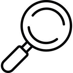 Magnifying Glass Icon Search Tool Simple Outline Illustration Isolated On Transparent Background