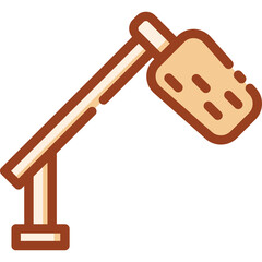 Illustration of a Modern Desk Lamp with Adjustable Arm and Rectangular Shade in Beige and Brown Tones on a Transparent Background