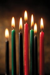 Kwanzaa celebration with kinara candles illuminating cultural heritage