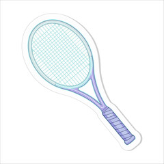 Minimalist Tennis Racket Icon in Pastel Colors – Clean Vector Illustration Perfect for Sports Apps, Branding & Women’s Fitness Content