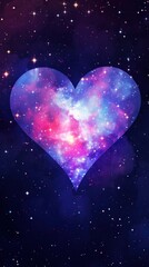 Obraz premium Cute big heart galaxy wallpaper astronomy nature night.
