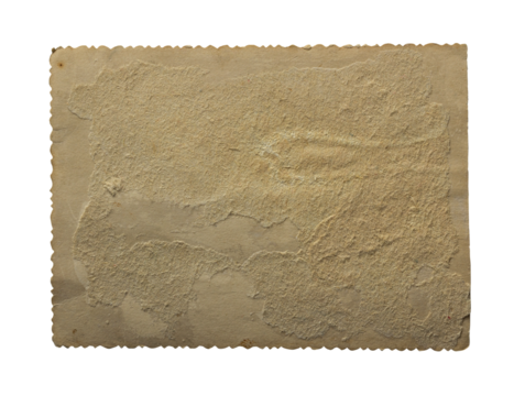 Vintage textured paper with scalloped edges on transparent background