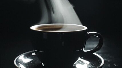 Zonal composition builds tension in dramatic cinematic shot of coffee