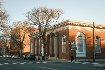 Obraz premium Historic architecture on Pleasant Street, in Northampton, Massachusetts
