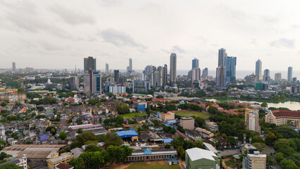 View of the Colombo city skyline with modern architecture buildings