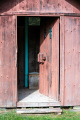 An old outside rest room