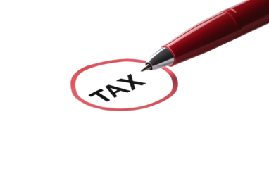 Monthly planner page with highlighted tax day illustrating careful financial management and record keeping isolated on transparent background PNG