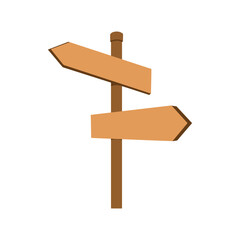 Directional wooden signpost with two blank arrows points the way forward offering creative marketing versatility for your branding campaigns and navigation designs