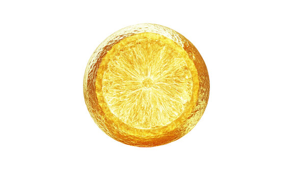 Digital illustration of lemon transforming into luminous gold coin highlighting imaginative artwork isolated on transparent background PNG