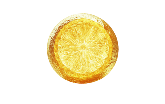 Digital illustration of lemon transforming into luminous gold coin highlighting imaginative artwork isolated on transparent background PNG - Powered by Adobe