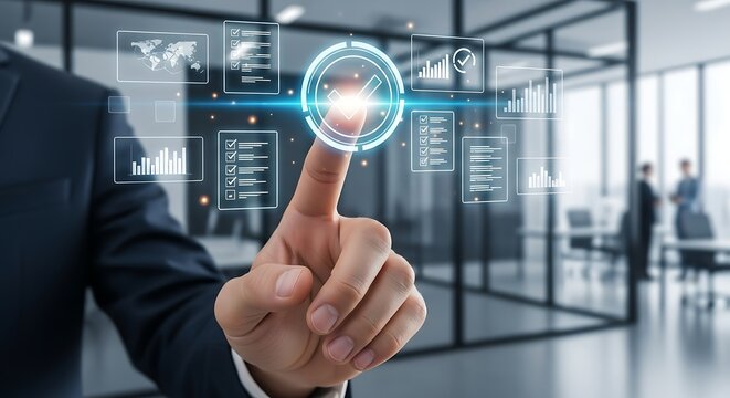 Modern Business Technology Interface with Data Management and Process Automation