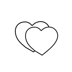 Overlapping Hearts Line Icon