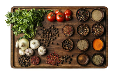 Ramadan iftar preparation scene with cutting board fresh ingredients and festive cooking setup isolated on transparent background PNG