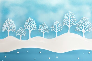 Snowy scene background winter trees paper.