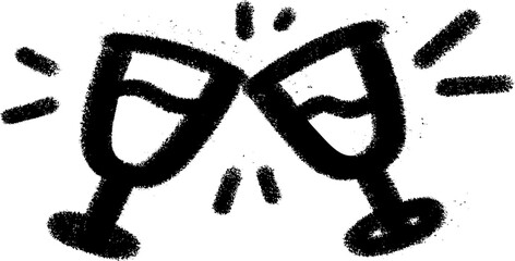 Clinking glasses doodle