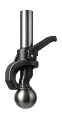 Gooseneck coupler featuring a round tube and quick-release handle.