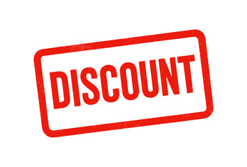 Bold red discount stamp with grunge texture