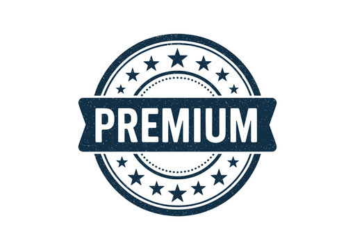 Vintage premium badge with stars and distressed texture for authentic branding