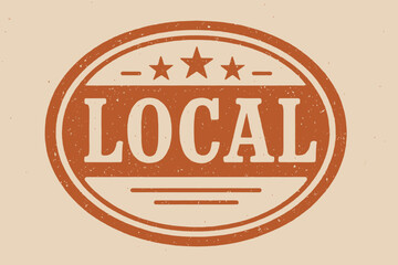 Vintage rubber stamp design for local products promotional branding