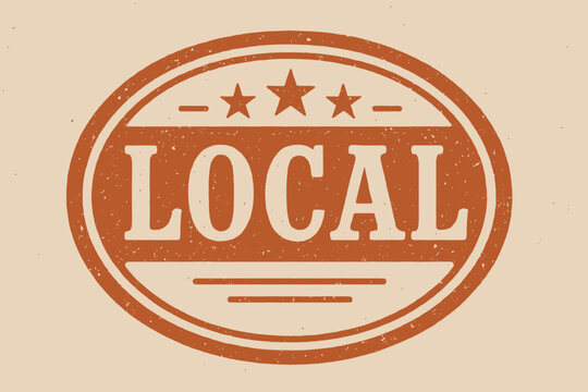 Vintage rubber stamp design for local products promotional branding