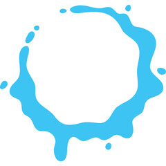 Abstract Cyan Blue Liquid Ring Splash with Droplets Motion on Transparent Background Dynamic Flowing Water Effect
