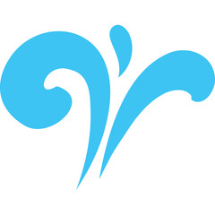 Abstract Blue Swirls Splash Shape Isolated On Transparent Background Dynamic Fluid Motion Graphic Element Representing Water Or Energy