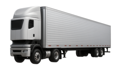 Refrigerated trailer featuring corrugated side panels and a top air deflector.