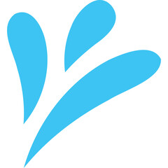 Abstract Blue Water Splash Icon Isolated on Transparent Background Dynamic Fluid Motion Graphic Element