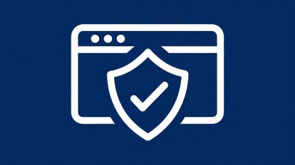 Secure Browser Icon Featuring Scanner Shield Overlay Promoting Anti-Tracking Privacy Technology for Enhanced Protection