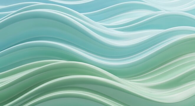 Abstract wavy background with soft blue and green gradient