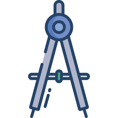 Architectural Drawing Tool A Compass With Blue And Gray Accents On A Transparent Background